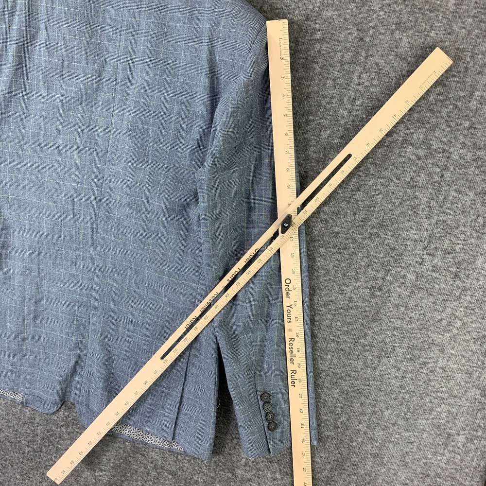 Billy Reid Blazer Men 40L Blue Windowpane Glen Check Sport Coat Unstructered - Picture 13 of 16